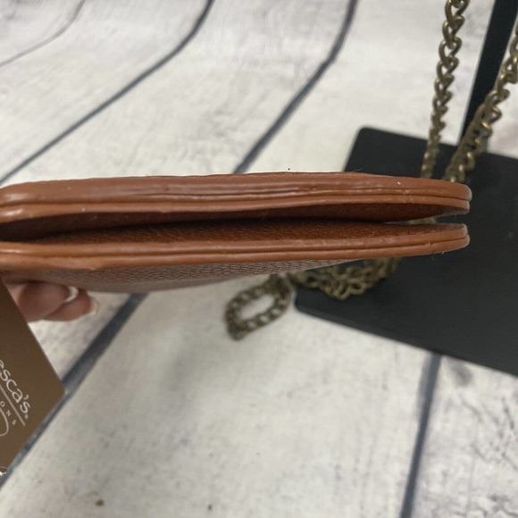 Francesca's Collection‎ Snap Flap Leather Cell Bag Brown Shoulder Bag New - Picture 6 of 13